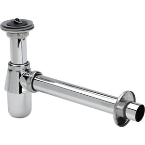 Viega - Universele Plug Bekersifon - Chroom - Inclusief Verlengde Muurbuis en Rozet