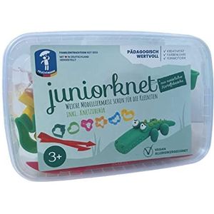 Feuchtmann 628 0404 0404-JUNiORKNET Midi Set van 7 repen in herbruikbare doos met modelleergereedschap, zachte pasta 3+, ca. 280 g