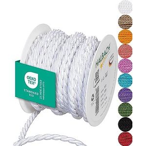 Koord, glanzend gekleurd koord 6mm -rol 10 m - 11 wit Koord, glanzend
