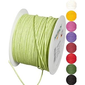 Halbach Seidenbänder Papierdraad van gerecycled papier met draad, breedte 2 mm, lengte 100 m, papieren koord om te knutselen en voor de bloemisterij, knutseldraad voor creatieve ideeën, kleur: