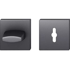 FSB 0 12 1704 00054 0810 Rozet deurrozet vierkant ASL met grendpen 8 mm, beschermrozet voor wc-deurslot, aluminium mat zwart, zilver