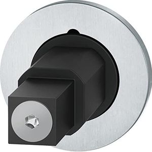 FSB 0 15 1720 08501 6204 steekgreeprozet Mini, deurrozet rond, adapter met rozet voor deurklink, deurdikte 39-48 mm roestvrij staal mat zwart, zilver