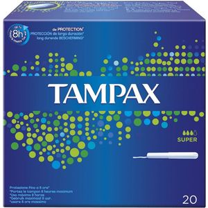 Tampax Tampons, Super Met Kartonnen Applicator, 20 Tampons, Lekbescherming En Discretie, Super Absorberend