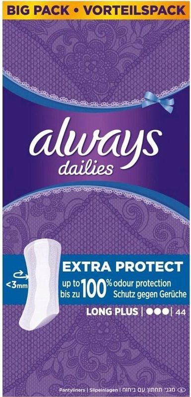 Always - Dailies Pantyliners Lang Plus - Inlegkruisjes - 44 Stuks