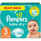 Pampers Baby-Dry Luiers - Maat 3 (6-10 kg) - 198 stuks - Multi-Pack