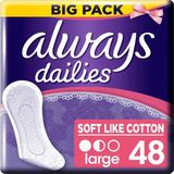 2e halve prijs: Always Inlegkruisjes Dailies Soft Like Cotton Large 48 stuks