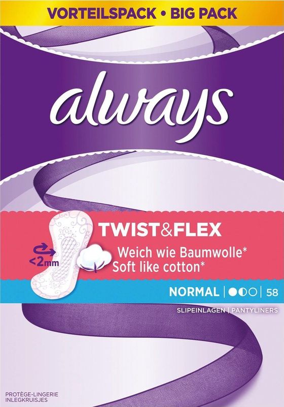 Always Dailies Normal Classic Soft Like Cotton - 58 stuks - Inlegkruisjes