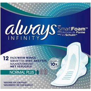 Always - Infinity - Maandverband - Normaal - Vleugels - 12 Stuks
