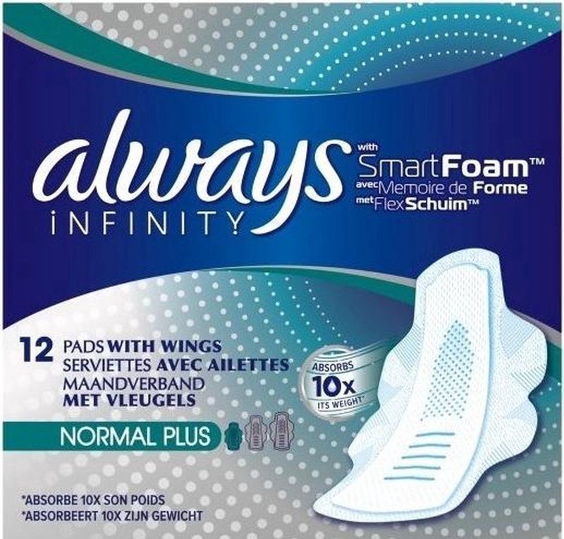 Always - Infinity - Maandverband - Normaal - Vleugels - 12 Stuks