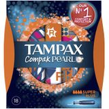 8x Tampax Pearl Compak Super Plus Tampons met Inbrenghuls 18 stuks