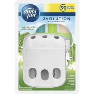 4x Ambi Pur Elektrische Geurverspreiders 3Volution Starterkit + Navulling Morning Dew 20 ml