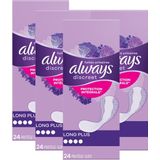 Always Discreet Long Plus Inlegkruisjes Voor Urineverlies - Voordeelverpakking 4 x 24 stuks