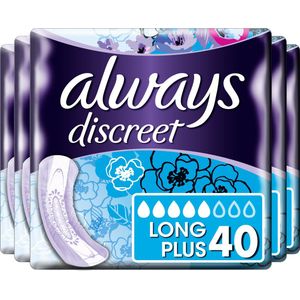 Always Discreet Incontinentieverbanden voor Urineverlies - Maat Long Plus - 40 Stuks