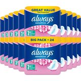 Always Ultra Sensitive Normal - Maat 1 - Voordeelverpakking 10 x 24 Stuks - Maandverband Met Vleugels