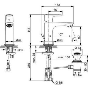 Ideal Standard Connect Air Wastafelmengkraan (opbouw)