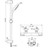 Ideal Standard Ceratherm T25 Met Glijstangcombinatie 600mm