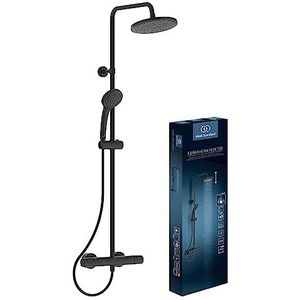 Ideal Standard CeraTherm - Doucheset T25 met thermostaatkraan, 20 cm, 1-jet, zwart A7545XG