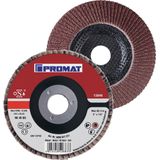 Promat - Lamellenslijpschijf - d. 115 mm - Korreling 60 - Staal/Hout