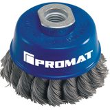 Promat Potborstel | d. 80 mm draaddikte 0,5 mm | RVS | 8500 min-¹ - 4000841163 4000841163