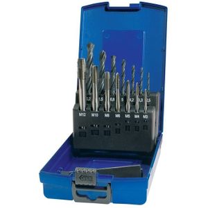 Promat Machineschroefdraadboorset | DIN 371/376 C RVS | M3-M12 14 delig | HSS-Co | kunststof cassette - 4000867539 - 4000867539
