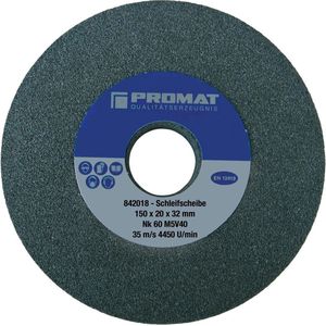 Promat - Slijpmachineschijf - Grijs - Normale Korund - Ø 150mm - Gat 32mm - Korreling 60