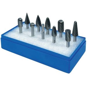 Promat Stiftfrees-set | schacht-d. 6 mm 10-delig | hardmetaal vertanding kruis | kunststof cassette - 4000868788 4000868788