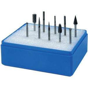 Promat - Set Kleine Stiftfrezen - 10-delig - Hardmetaal - Schacht-Ø 3 mm