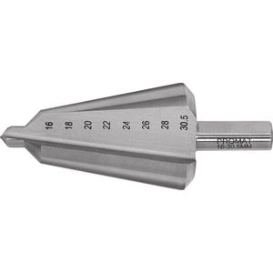 Promat Getrapte plaatboor | boorbereik 16-30,5 mm | HSS-Co totale lengte 76 mm | snedeaantal 2 - 4000862023 4000862023