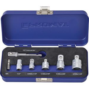 Promat Verloopstukkenset | 7-delig | 1/4-1/2 inch incl. machineadapter - 4000821196 - 4000821196