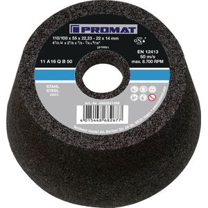 Promat Slijpkom | A16Q | 110/100 mm | staal en gietstaal 16 | gat 22,23 mm - 4000841496 4000841496