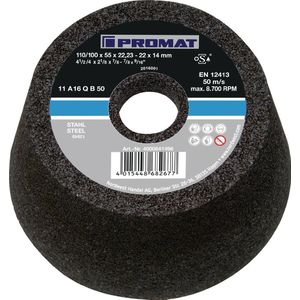 Promat Slijpkom | A24Q | 110/100 mm | staal en gietstaal 24 | gat 22,23 mm - 4000841497 4000841497