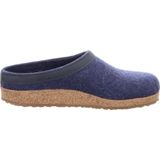 HAFLINGER Grizzly Torben Pantoffel - Jeans - 100% Wolvilt - Antislip Zool
