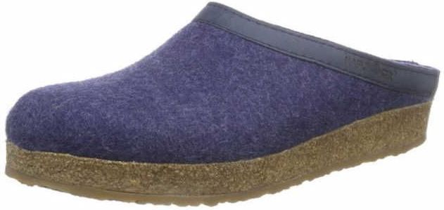 HAFLINGER Grizzly Torben Pantoffel - Jeans - 100% Wolvilt - Antislip Zool