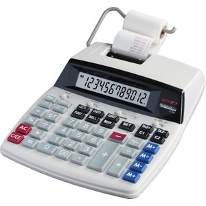 GENIE D69 PLUS Bureaurekenmachine met printer werkt op het lichtnet Wit Aantal displayposities: 12