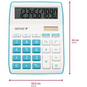Genie 840 B, Desktop, Display-Rechner, 10 Ziffern, Display klappbar, Batterie/Solar, Blau, Weiß