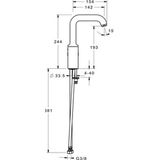 Hansa Hansaprimos wastafelkraan met zijbediening met 150° draaibare uitloop 14.2cm chroom 49552203