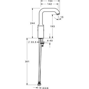 Hansa Hansaprimos wastafelkraan met zijbediening met 150° draaibare uitloop 14.2cm chroom 49552203