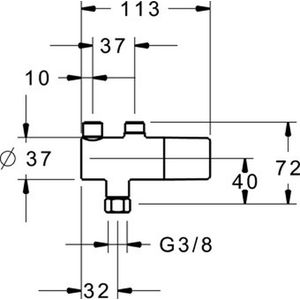 Hansa Hansaminimat mini thermostaat 3/8 v. hoekstopkraan, afvoer- of mengkranen chroom