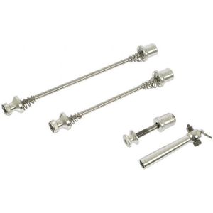 TranzX - Schnellspanner für Hinterradnabe + Sattelstütze silber