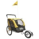 M-WAVE Kinderwagen met loopwiel - inklapbaar, 20 inch wielen, handrem, 2 kindere
