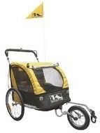 M-WAVE Kinderwagen met loopwiel - inklapbaar, 20 inch wielen, handrem, 2 kindere