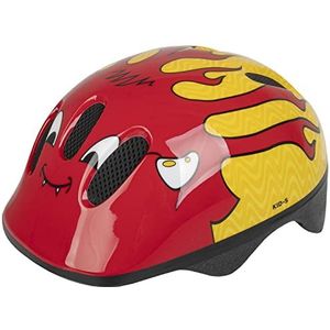 M-Wave - Kinderfietshelm - Rood/Geel - MICROSHELL - Grote Ventilatieopeningen