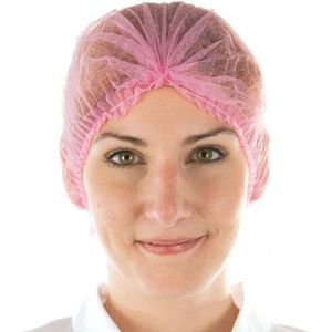 Hygonorm wegwerp haarnetje clip cap roze per 100 stuks - haarnetjes