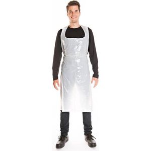 TWINS plastic wegwerp schort wit - 200 stuks - 16 micron