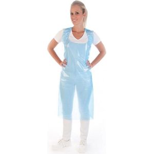 TWINS plastic wegwerp schort blauw - 100 stuks - 20 micron