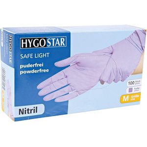 Hygostar wegwerp handschoenen nitril poedervrij lila - maat L - 100 stuks