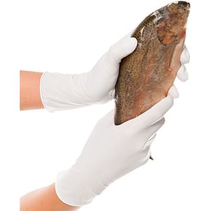 Hygonorm Nitril Handschoenen Maat M – Wit – 250 Stuks – Poedervrij – Allfood Safe – Wegwerphandschoenen voor Voedselverwerking en Hygiëne
