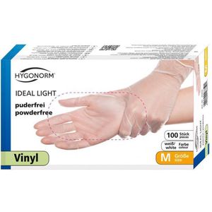 Hygonorm wegwerp handschoenen vinyl poedervrij maat L 100 stuks
