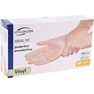 Hygonorm wegwerp handschoenen vinyl - naturel/wit- maat L - 100 stuks - poedervrij - latex vrij!
