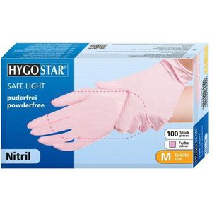 Hygostar nitril handschoen roze 100 stuks maat L